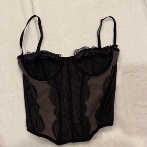 Elegant Black Lace Bustier- Out from Under